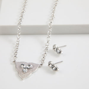 Collar Set Tri Plateado Tatienne