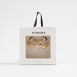 Aros Argolla Pan Dorado Acero Inoxidable Humana