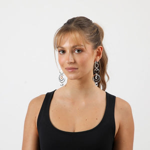 Aros Largo Piri Plateado I-D