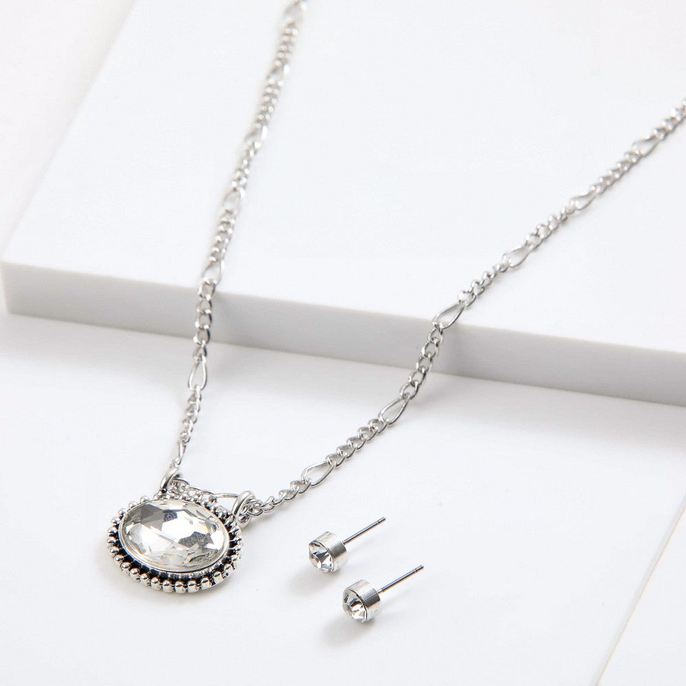 Set De Collar Tania Plateado I-D