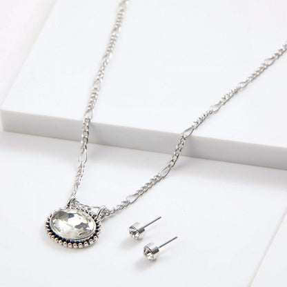 Set De Collar Tania Plateado I-D