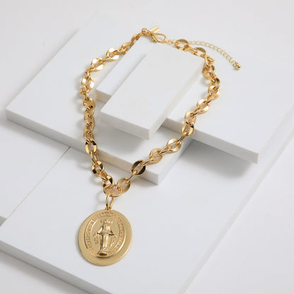 Collar Corto Dorado Madonna Humana