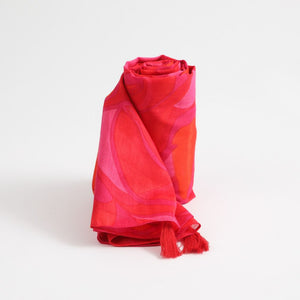 Pañuelo Estampado Asier Rojo Borlas Humana