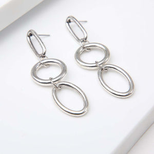 Aros Largos Madreselva Plateados Humana