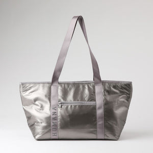 Cartera Tote Dana Nylon Plateado Humana