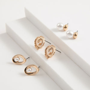 Set De Tres Aros Pegados Niza Dorado Id