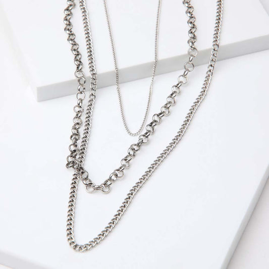 Collar Corto Badajos Plateado Humana