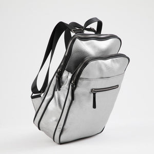 Mochila Computador Bianca Ecocuero Plateado Humana