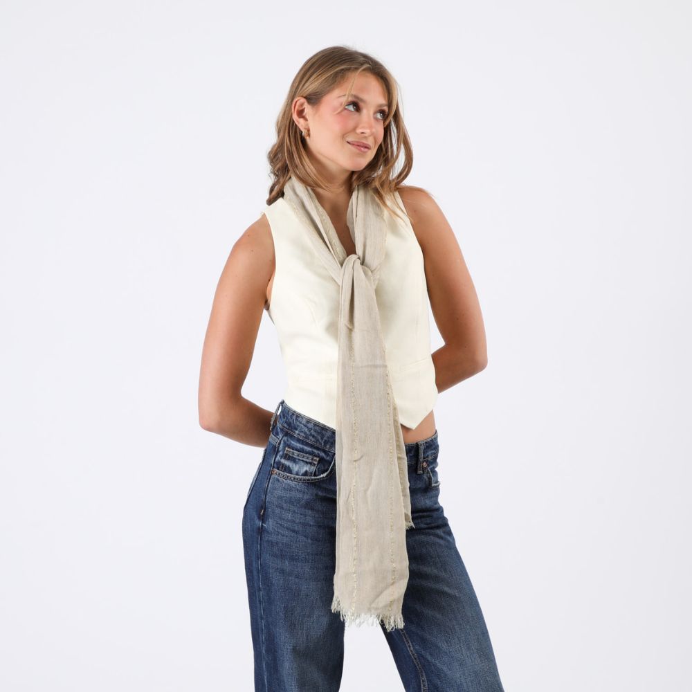 Pañuelo Liso Gino Lurex Beige Humana