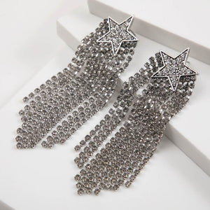 Aros Largo Shiny Plateado Humana