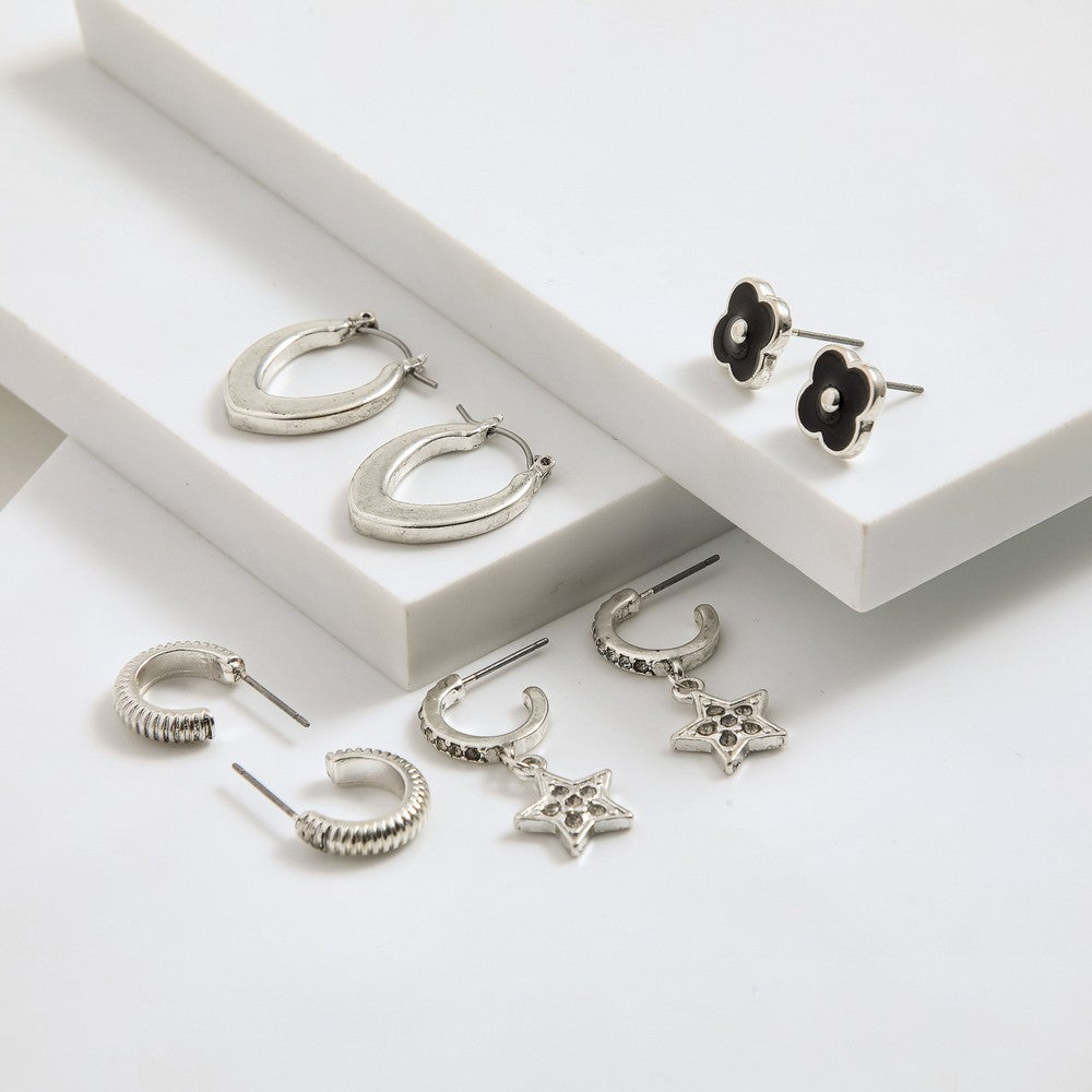 Set De Aros Isla Plateado I-D