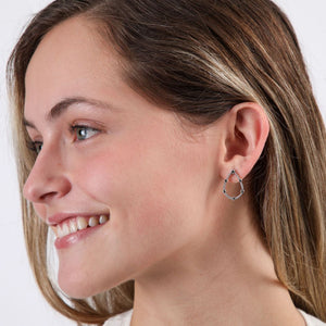 Aros Pegado Gota Plateado Humana