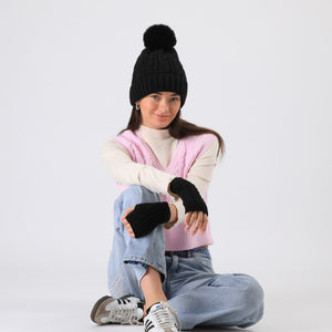 Guante Lana Canarias Negro I-D