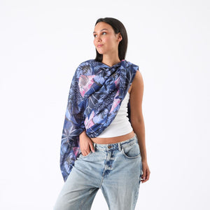 Pañuelo Estampado Marsala Azul Id