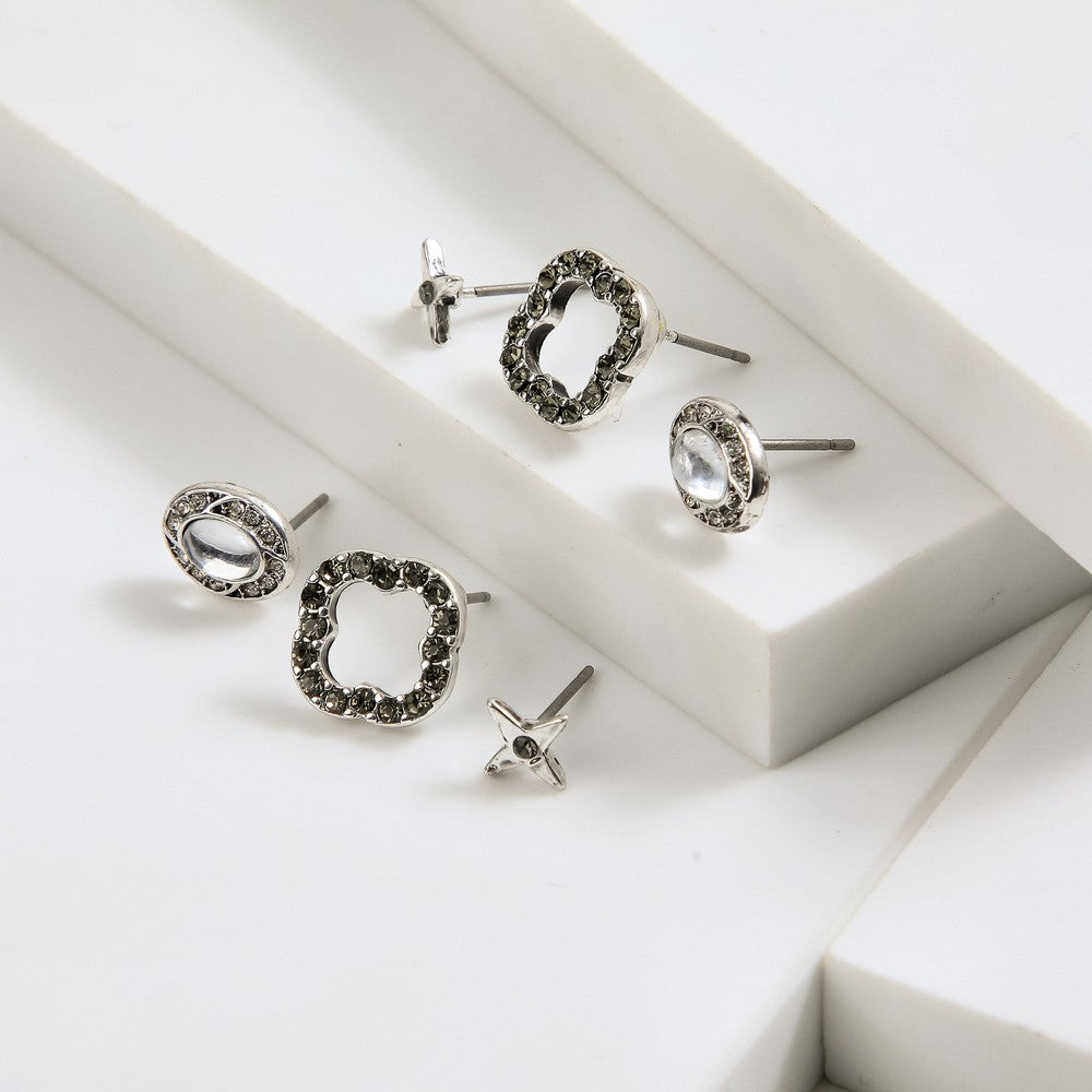 Set De Aros Nora Plateado I-D