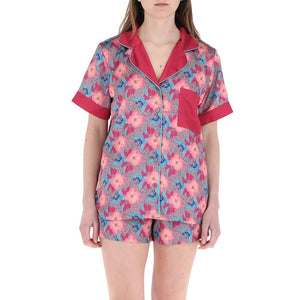 Pijama Corto Set Blossoming Rosado Talla M Humana