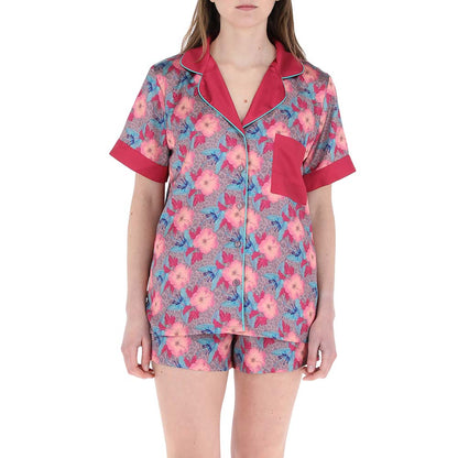 Pijama Corto Set Blossoming Rosado Talla M Humana