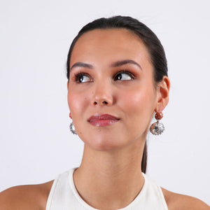 Aros Mediano Dots Plateado Humana