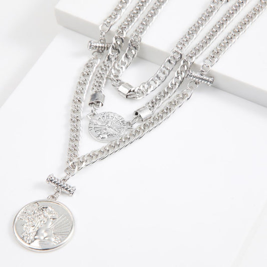 Collar Triple Cadenas Plateado Humana