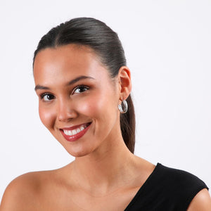 Aros Mediano Dave Plateado Acero Inoxidable Humana