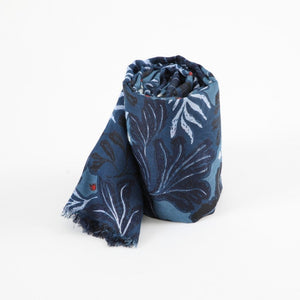 Pañuelo Estampado Gazania Azul I-D