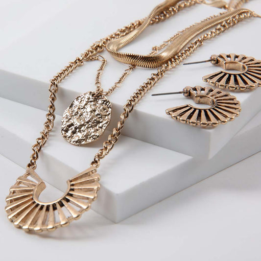 Collar Set Badalona Dorado Humana