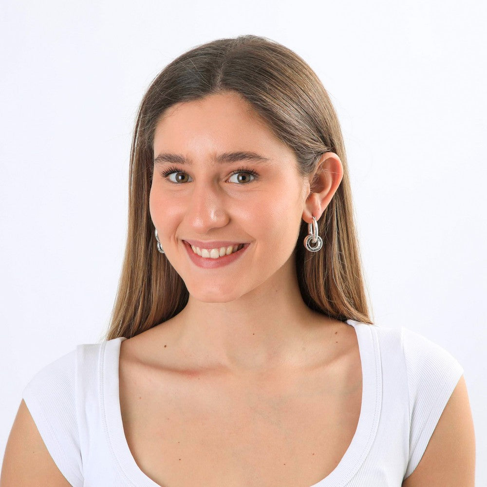 Aros Argollas Elena Plateado I-D