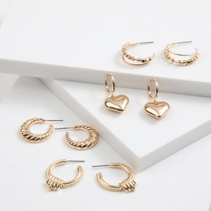 Set de 4 argollas Mari Dorado ID