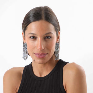 Aros Largos Abelia Plateados Humana