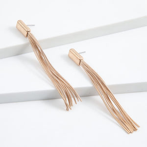 Aros Largo Fleco Dorado Tatienne