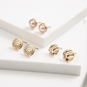 Set De Tres Aros Pegados Dana Dorado Id