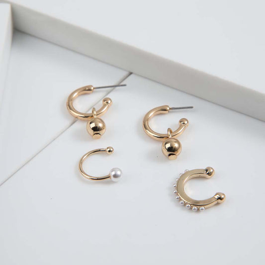 Set Aros Glitter Dorado i-D