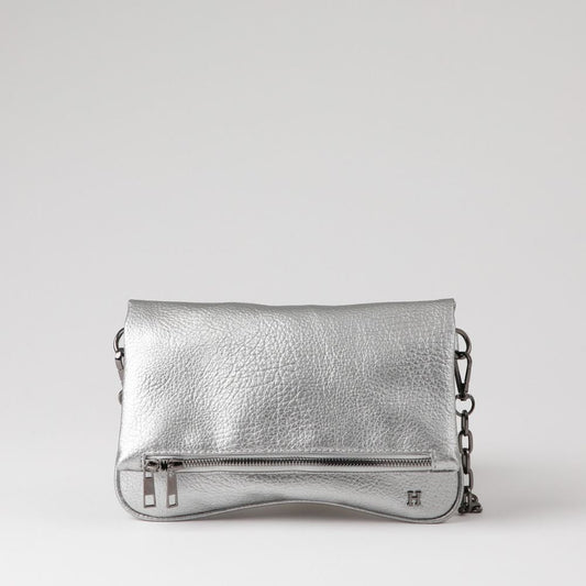 Cartera Bandolera Delia Ecocuero Plateado Humana
