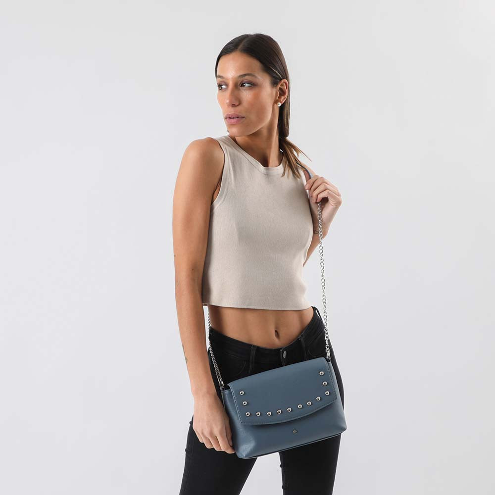 Cartera Cruzada Hipica Azul i-D