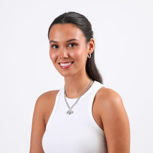 Set Collar y Aros Trio Plateado Humana