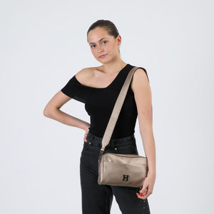 Cartera Bandolera Betsy Ecocuero Bronce Humana