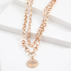 Collar Doble Cadena Eye Dorado Humana