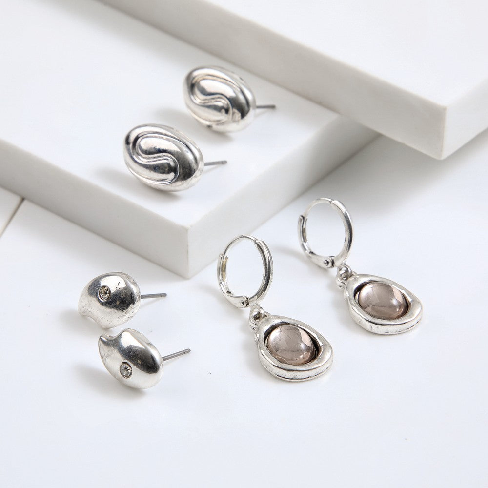 Set De Aros Auro Plateado Humana