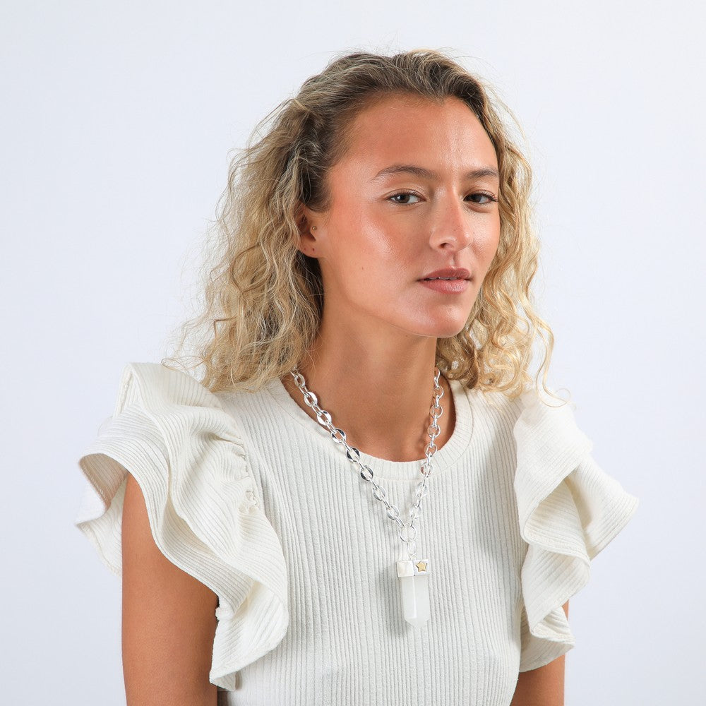 Collar Corto Plateado Amy Humana