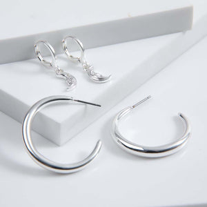 Set Aros Luz Plateado i-D