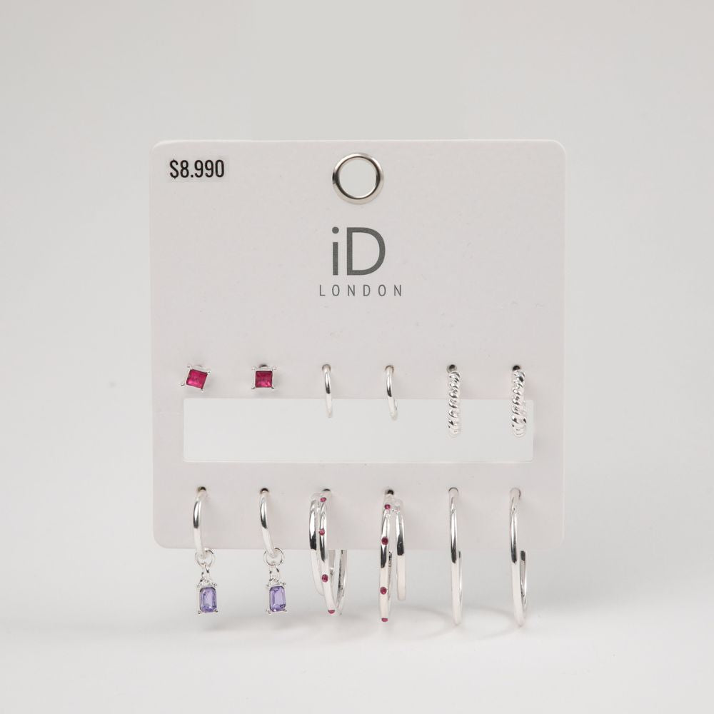 Aros Set Lisa Plateado i-D