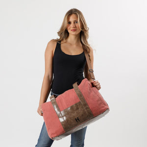 Bolso Hawai Rosado y Beige Humana