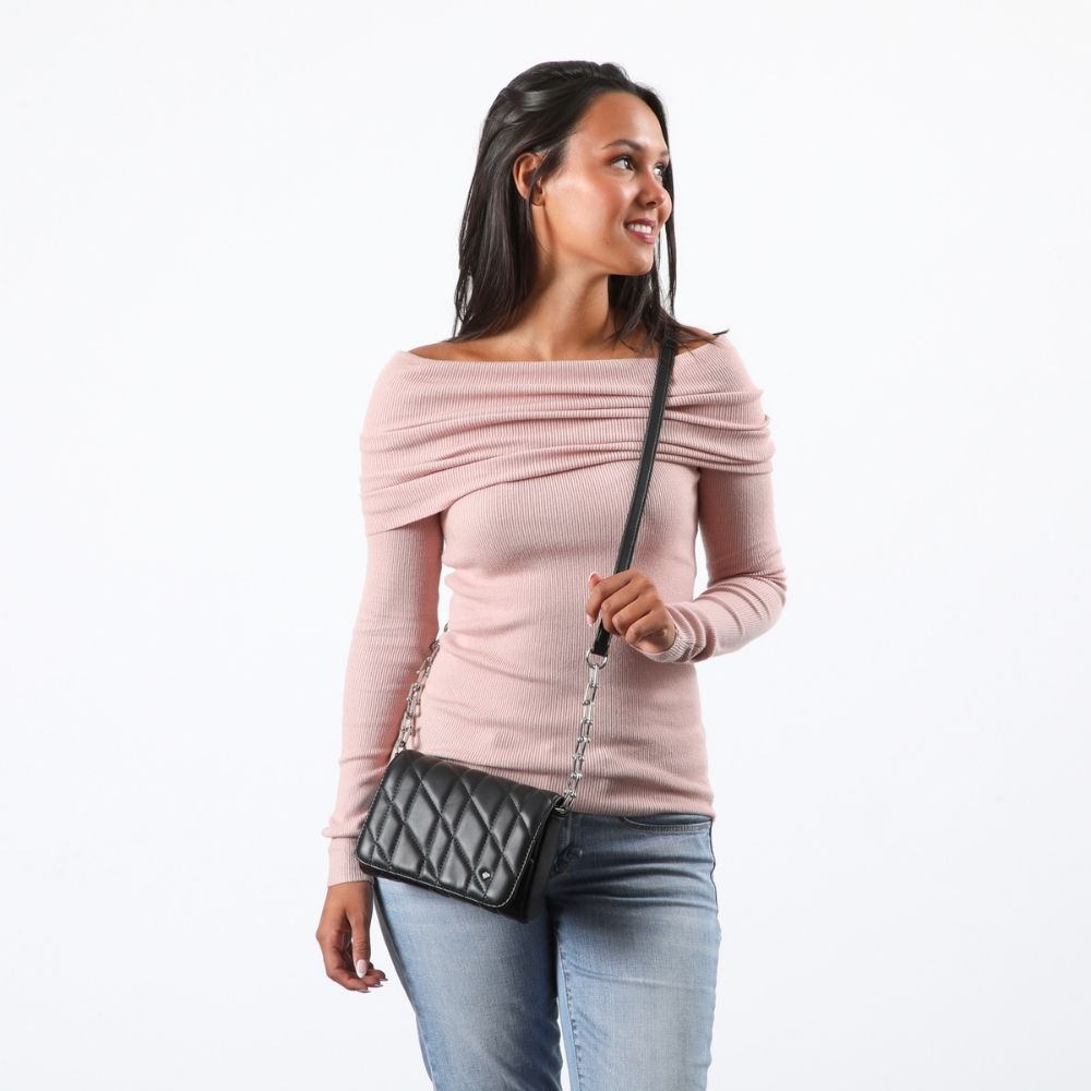 Cartera Cruzada Fleur  Negro I-D