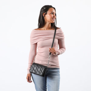Cartera Cruzada Fleur  Negro I-D