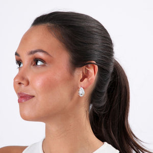 Aros Pegado Drop Plateado Humana