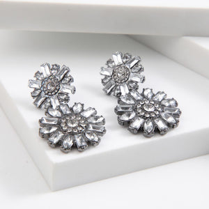 Aros Mediano Flower Plateado Humana