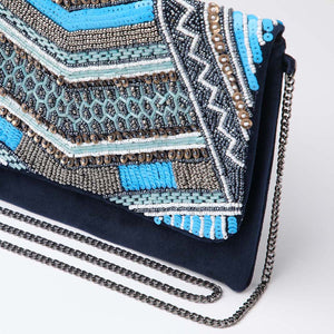 Clutch Greca Azul Tatienne
