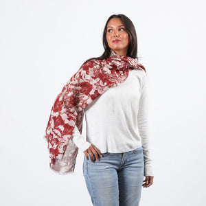 Pañuelo Estampado Glicina Rojo I-D