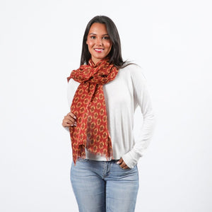 Pañuelo Estampado Biznaga Rojo I-D