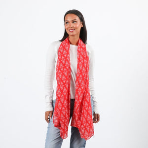 Pañuelo Estampado Senecio Rojo I-D